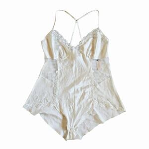 Y2k Victoria's Secret Bodysuit Teddy White Bridal Lengerie NWT Deadstock- Large